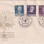 Berlin - 30+15+5 Pfg. Berliner Männer amtl. Schmuck-FDC 24.1.53
