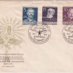 Berlin - 30+15+5 Pfg. Berliner Männer amtl. Schmuck-FDC 24.1.53
