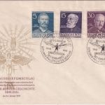 Berlin - 30+15+5 Pfg. Berliner Männer amtl. Schmuck-FDC 24.1.53