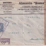 Kolumbien - 10 C. Einschreibemarke u.a. Einschreibebrief i.d. SCHWEIZ Honda 1917