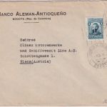 Kolumbien - 12 C/1 P. Sucre/Überdruck Firmenbrief n. ÖSTERREICH Bogota Wien 1935