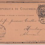 Kolumbien - 2 C. Antwort-Ganzsache (priv. Zudruck) Barranquilla - Hamburg 1897