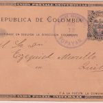 Kolumbien - 2 C. Ganzsache Popayan - Quito 1894