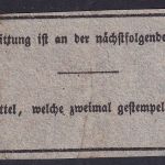 Preussen - Kreuzschenke 8/2 Fingerhut-K1 Chauseegeldquittung ca. 1840