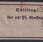 Preussen - Kreuzschenke 8/2 Fingerhut-K1 Chauseegeldquittung ca. 1840