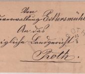 Bayern - Roth Postablage L2 Dienst-Ortsbrief Eckersmühlen - Roth 1876