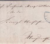 Bayern - Marquartstein Postablage L2 Dienst-Ortsbrief blauer HKS Uebersee 1872