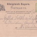 Bayern - Eichenbühl Postablage L2 3 Pfg. Ganzsache/Ortsbereich n. Miltenberg