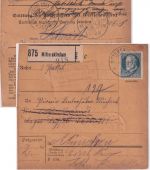 Bayern - Geratskirchen T. Mitterskirchen Posthilfstelle Ra3 Paketkarte 1916