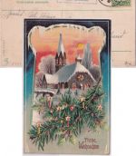 Bayern - Oberndorf T. Ebersberg Posthilfstelle Ra3 Weihnachtskarte 1906 Bahnpost