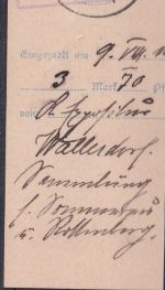 Bayern - Wallerdorf T. Girching Posthilfstelle Ra3 Einlieferungsabschnitt 1911