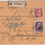 Bayern - Wörnitz T. Schillingsfürst Posthilfstelle Ra3 Paketkarte 1915