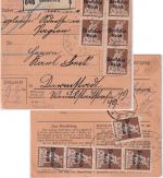 DR-Infla - Trimberg T. Euerdorf Posthilfstelle Ra3 Paketkarte Hammelburg 1920