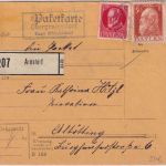 Bayern - Obergrafendorf T. Münchsdorf Posthilfstelle Ra3 Paketkarte 1917
