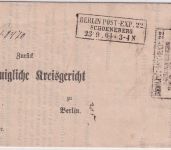 Preussen - Berlin Post-Exp. 22 Schoeneberg Ra3 Postbehändigungsschein 1864