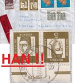 BRD - 5 Pfg. Bed. Deutsche Zusammendruck/Hausauftragsnummer u.a. Eilbrief 1968