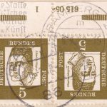 BRD - 5 Pfg. Bed. Deutsche Zusammendruck/Hausauftragsnummer u.a. Brief 1968