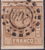Bayern - 9 Kr. Quadrat braun Prachtbriefstück oMR 269 (Landshut)