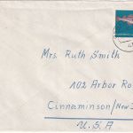 BRD - 40 Pfg. Jugend/Kabeljau Brief n. USA Osnabrück - Cinnaminson 1964
