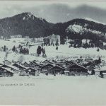 Schweiz - Laysin (Waadt) Ortsansicht (Winter) Mondschein-AK ungelaufen ca. 1900