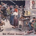 Künstler-AK - Arthur Thiele "Der Komet kommt" fabr. AK gelaufen Lampertheim 1910