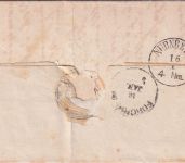 Bayern - 3 Kr. Wappen gez. blauer Zier-K1 Aufsess 16/1 Brief n. Nürnberg 1874