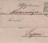 Bayern - 1 Kr. Wappen geschn. Drucksache n. Passau Zier-K1 Furth i/W. 7/9 (1870)