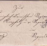 Bayern - 3 Kr. Wappen gez. Brief n. Regensburg 22mm-K1 Pressath 10/5 (1871)