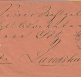 Bayern - 3 Kr. Wappen gez. Brief n. Landshut Zier-K1 Kelheim 31/7 (1872)