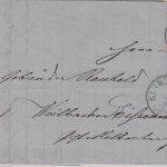 Bayern - 3 Kr. Wappen gez. Brief blauer Zier-K1 Klingenberg 1/3 (1874)