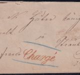 Bayern - 3 Kr. Wappen gez. Chargebrief n. Straubing 22mm-K1 Lam 25/7