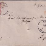 Bayern - 3 Kr. Wappen gez. Brief n. Floß Zier-K1 OWeiden 28/8