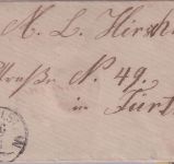 Bayern - 3 Kr. Wappen gez. Brief n. Fürth Zier-K1 Wendelstein 26/6