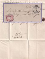 Bayern - 3 Kr. Wappen gez. Briefchen n. München Zier-K1 Türkheim 23/5 (1870)
