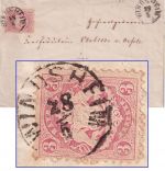 Bayern - 3 Kr. Wappen gez. Brief n. Ansbach 22mm-K1 Windsheim 28/6 (schwarz !)