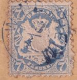 Bayern/Schweiz - 7 Kr. Wappen gez. Brief viol. 22mm-K1 Windsheim 3/4 (1873)