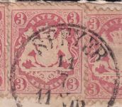 Bayern/England - 3x3 Kr. Wappen gez. Brief K1 Speyer - Manchester 1874