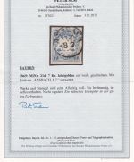 Bayern - 7 Kr. Wappen geschn. d-Farbe !! Fingerhut-K1 Ansbach 8/7 Attest Sem BPP