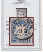 Bayern - 7 Kr. Wappen geschn. d-Farbe !! Fingerhut-K1 Ansbach 8/7 Attest Sem BPP