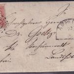 Bayern - 3 Kr. Wappen geschn. Brief n. Landshut oMR 17 Ampfing 22/7 (1868)