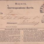 Bayern - 3 Kr. Wappen gez. Correspondenzkarte HKS Bayreuth 4/10 (1870)