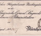 Bayern - Berchtesgaden 29/4 HKS Dienstbrief (Hauptsalzamt) n. München 1853