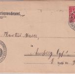 Bayern - 15 Pfg. Staatswappen Dienstbrief Kriegswucheramt München 1919