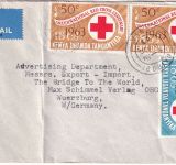 Ostafrik Gemeinschaft - 30+2x50 C. 100 J. Rotes kreuz Luftpostbrief Nairobi 1963