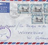 Zentralafrik. Föderation - 5x3 P. Freimarke Luftpostbrief Southerton 1961