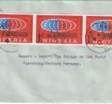 Nigeria - 8x1 P. Zulassung UPU Luftpostdrucksache Port Harcourt - Würzburg 1961