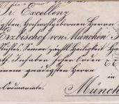 Bayern - 3 Kr. Wappen gez. Bischofsbrief (Gregorius) K1 Neumarkt a/R - München