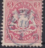 Bayern - 3 Kr. Wappen geschn. Fingerhut-K1 (grotesk) Gefrees 19/1 fast zentrisch