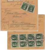 Bayern - 10x7 1/2 Pfg. Ludwig, Paketkarte Neustadt Aisch - Gollmuthausen 1919