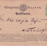 Bayern - Grosslangheim 11/10 Zier-K1 2 Kr. Ganzsache n. Nürnberg 1875